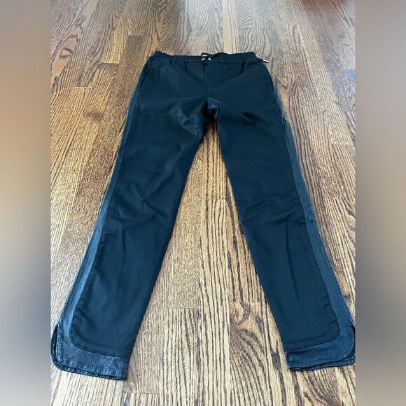 JOE’S JEANS Black Jogger Pants Drawstring Leather Size Small Streetwear Sporty